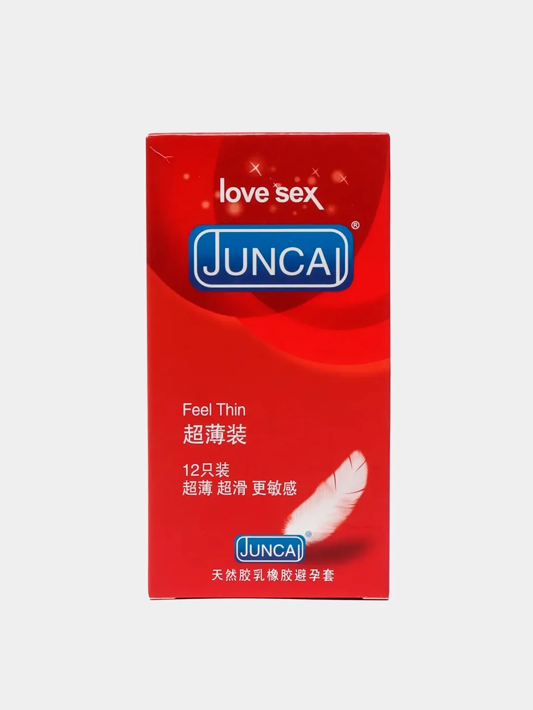 Красный презервативы ультратонкие "Juncal" для максимальной чувствительности, 12 шт, 4 вида