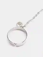 Серебряный двойное кольцо с цепочкой и бабочкой