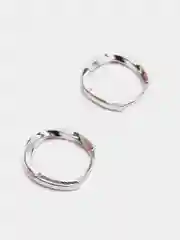 Серебряный серьги-кольца Витые Швензы 14 мм