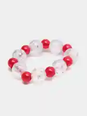 Красный кольцо из бусин и бисера