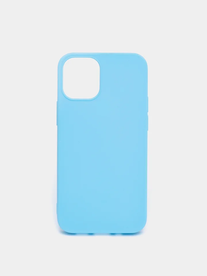 Голубой чехол iPhone 7/8 SE(2020), 7+/8+, XR, 11, 12 mini, 12/12 pro, 12 pro max, силиконовый