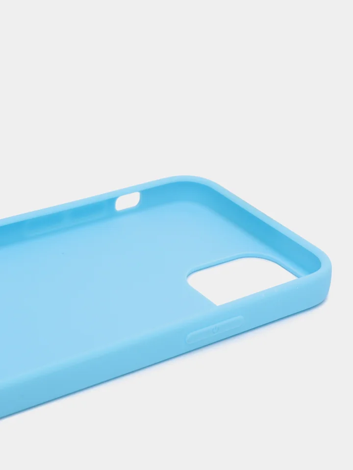 Голубой чехол iPhone 7/8 SE(2020), 7+/8+, XR, 11, 12 mini, 12/12 pro, 12 pro max, силиконовый