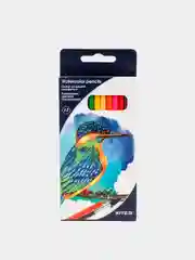 Цветные карандаши акварельные Kite с кисточкой, 12 штук