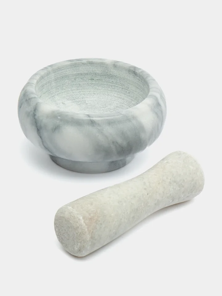 Манго ступка с пестиком из мрамора, 9х4,5 см