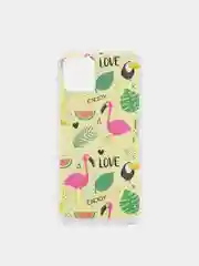Желтый чехол с цветным принтом картинки iPhone 5S/SE/6/6S/7/8/Plus/X/XS/XR/11/12/Mini/Pro/Max