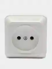 Розетка накладная Олимп о0022, керамика, 16 А, 3500 W, белая