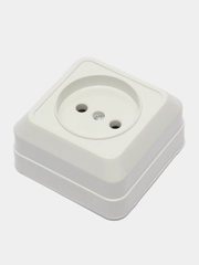 Розетка накладная Олимп о0022, керамика, 16 А, 3500 W, белая