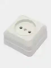 Розетка накладная Олимп о0022, керамика, 16 А, 3500 W, белая