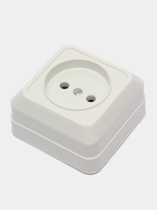 Розетка накладная Олимп о0022, керамика, 16 А, 3500 W, белая