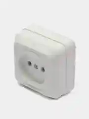 Розетка накладная Олимп о0022, керамика, 16 А, 3500 W, белая