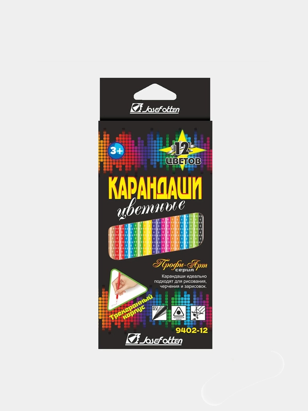 Карандаши цветные "Профи-Арт" 6/12/18/24 цв., деревянные. 9402