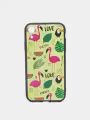 Желтый чехол с цветным принтом картинки iPhone 5S/SE/6/6S/7/8/Plus/X/XS/XR/11/12/Mini/Pro/Max