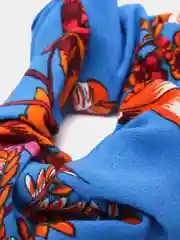 Синий объемная резинка для волос скранч