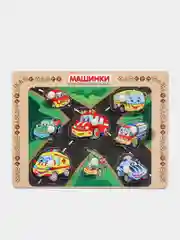 Рамка-вкладыш "Машинки", игрушка деревянная