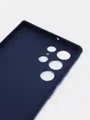 Синий меланж чехол BROSCORP для Samsung Galaxy S22 Ultra матовый силиконовый тонкий бортик вокруг камер
