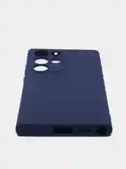 Синий меланж чехол BROSCORP для Samsung Galaxy S22 Ultra матовый силиконовый тонкий бортик вокруг камер