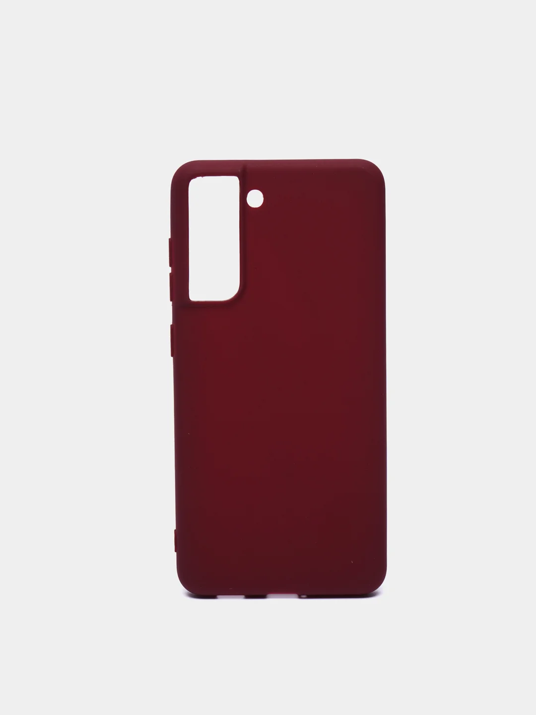Бордовый чехол для Samsung Galaxy S21 FE силиконовый  BROSCORP матовый / прозрачный с защитой камер