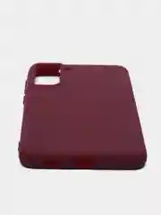 Бордовый чехол для Samsung Galaxy S21 FE силиконовый  BROSCORP матовый / прозрачный с защитой камер