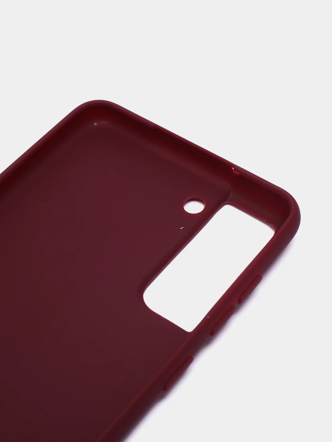 Бордовый чехол для Samsung Galaxy S21 FE силиконовый  BROSCORP матовый / прозрачный с защитой камер