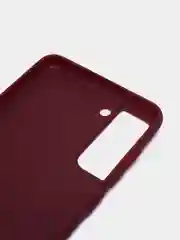 Бордовый чехол для Samsung Galaxy S21 FE силиконовый  BROSCORP матовый / прозрачный с защитой камер