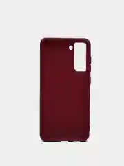 Бордовый чехол для Samsung Galaxy S21 FE силиконовый  BROSCORP матовый / прозрачный с защитой камер