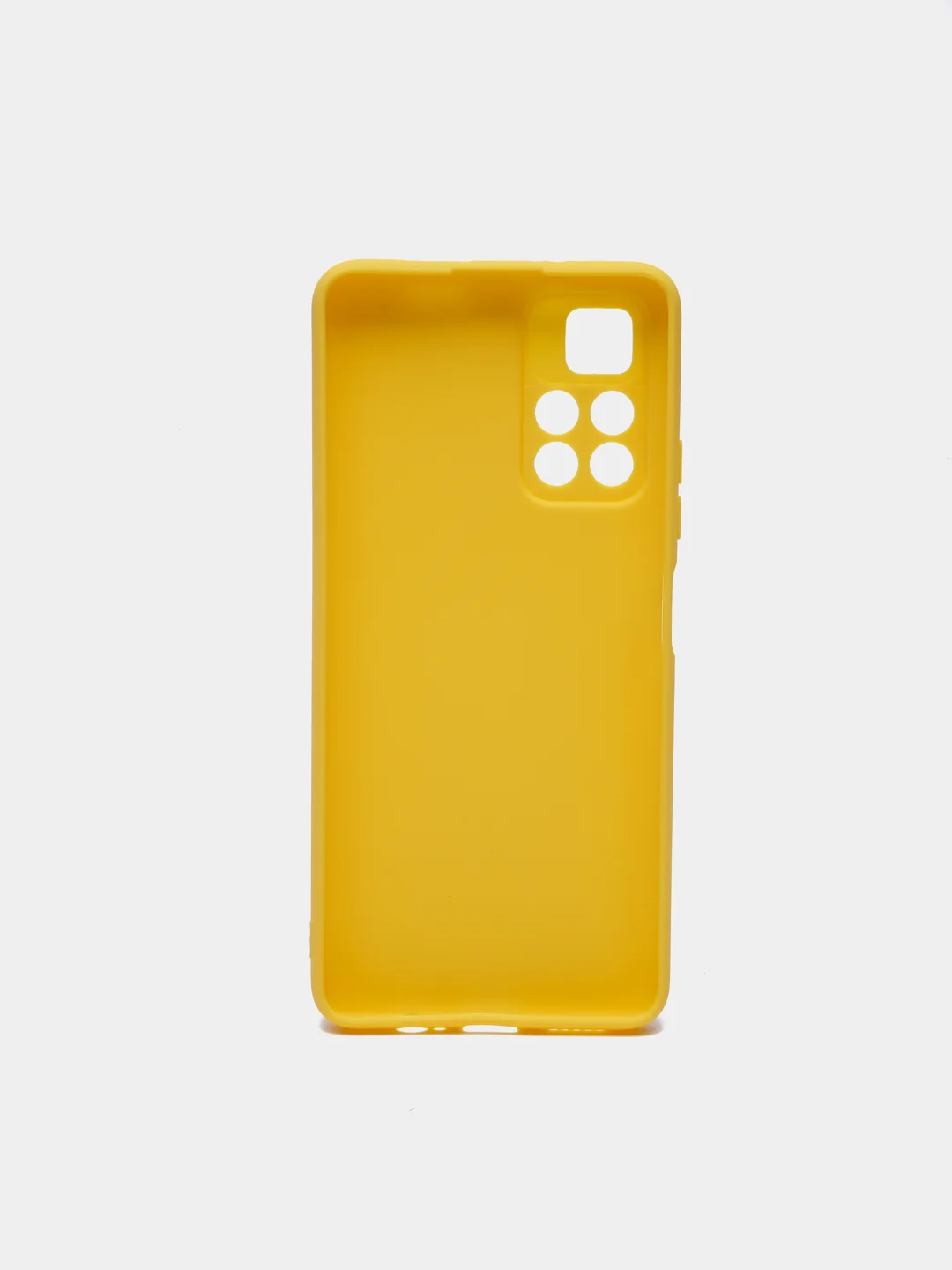 Желтый чехол BROSCORP для Xiaomi Poco M4 Pro 5G,тонкий, матовое покрытие, защита вокруг камер