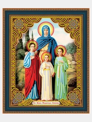 Алмазная мозаика "Вера, Надежда, Любовь", на подрамнике, 20 х 30