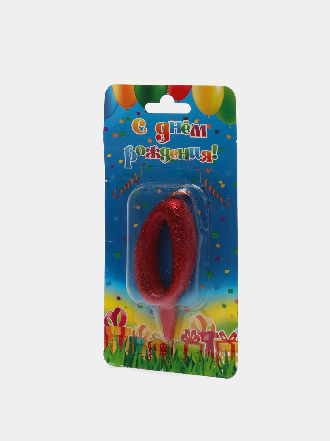 Красный свечи для торта "Цифры", с блестками, 7 см