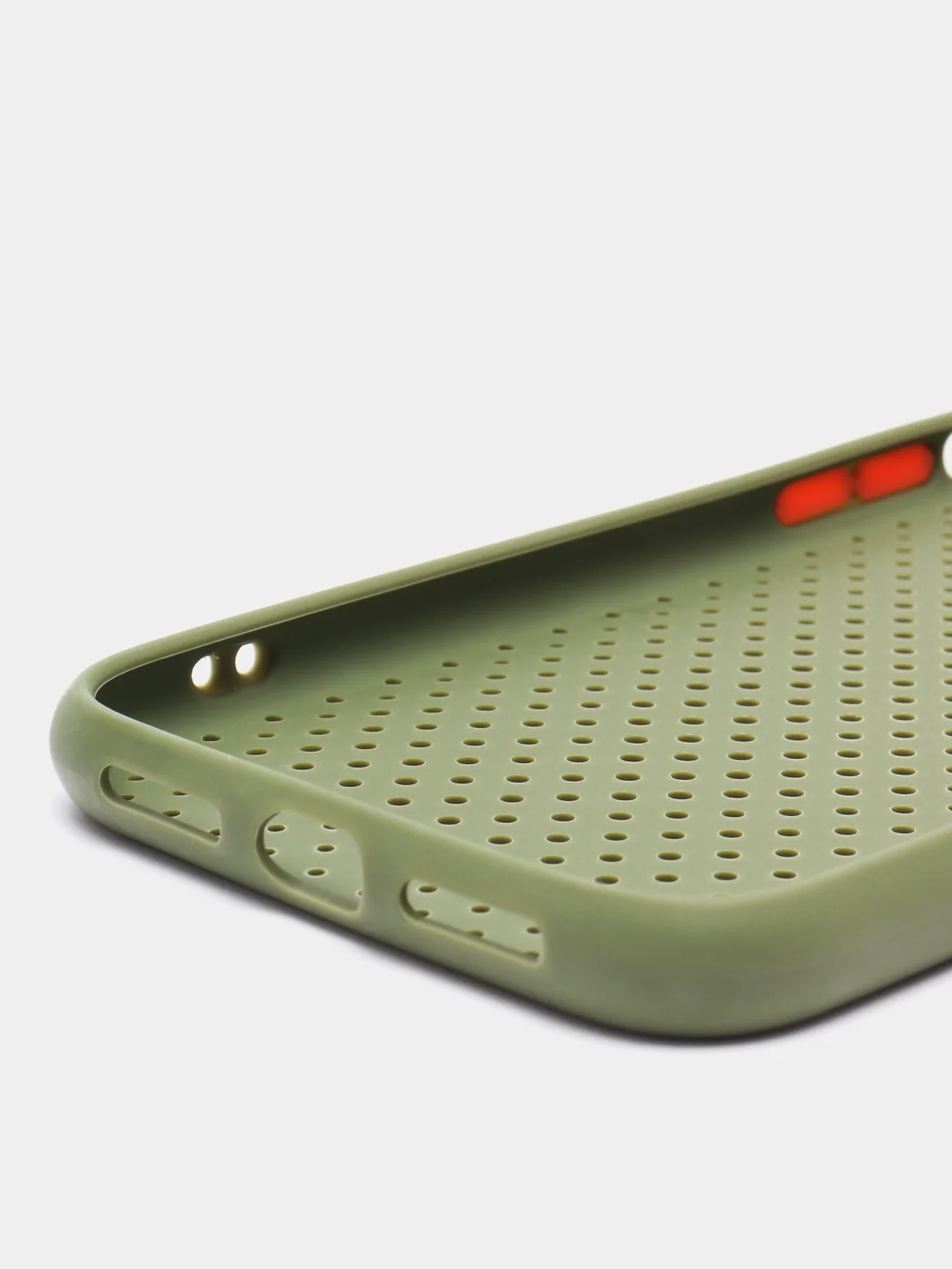 Оливковый чехол силиконовый с перфорацией для  Айфон iPhone  XS MAX и iPhone XR