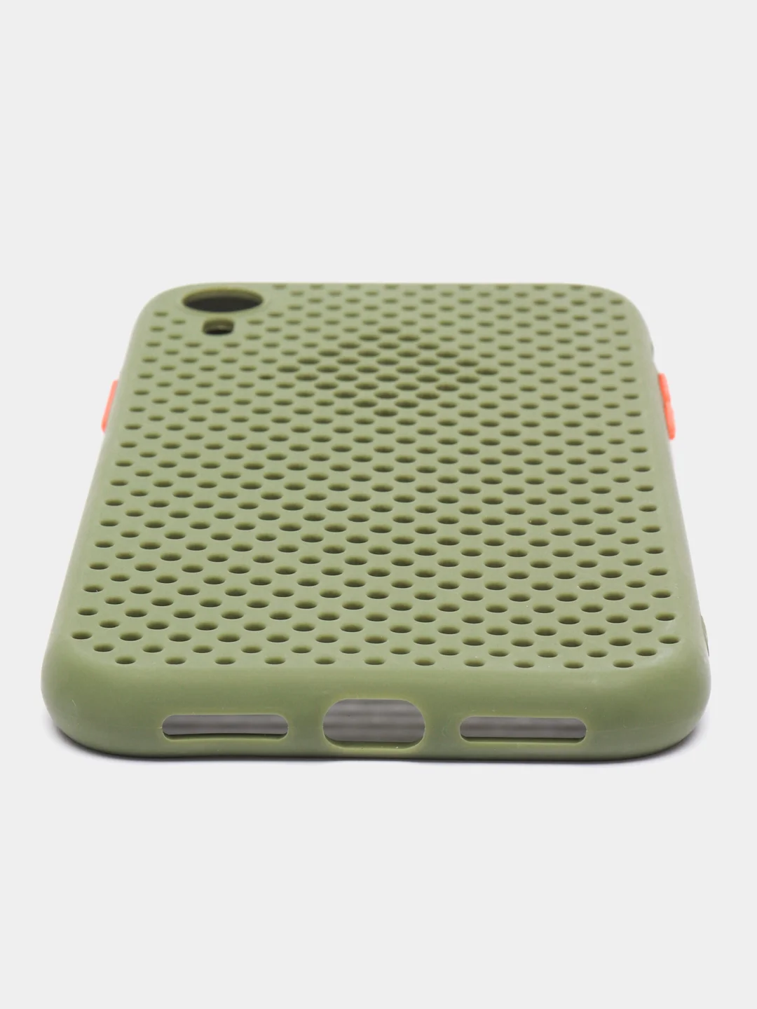 Оливковый чехол силиконовый с перфорацией для  Айфон iPhone  XS MAX и iPhone XR