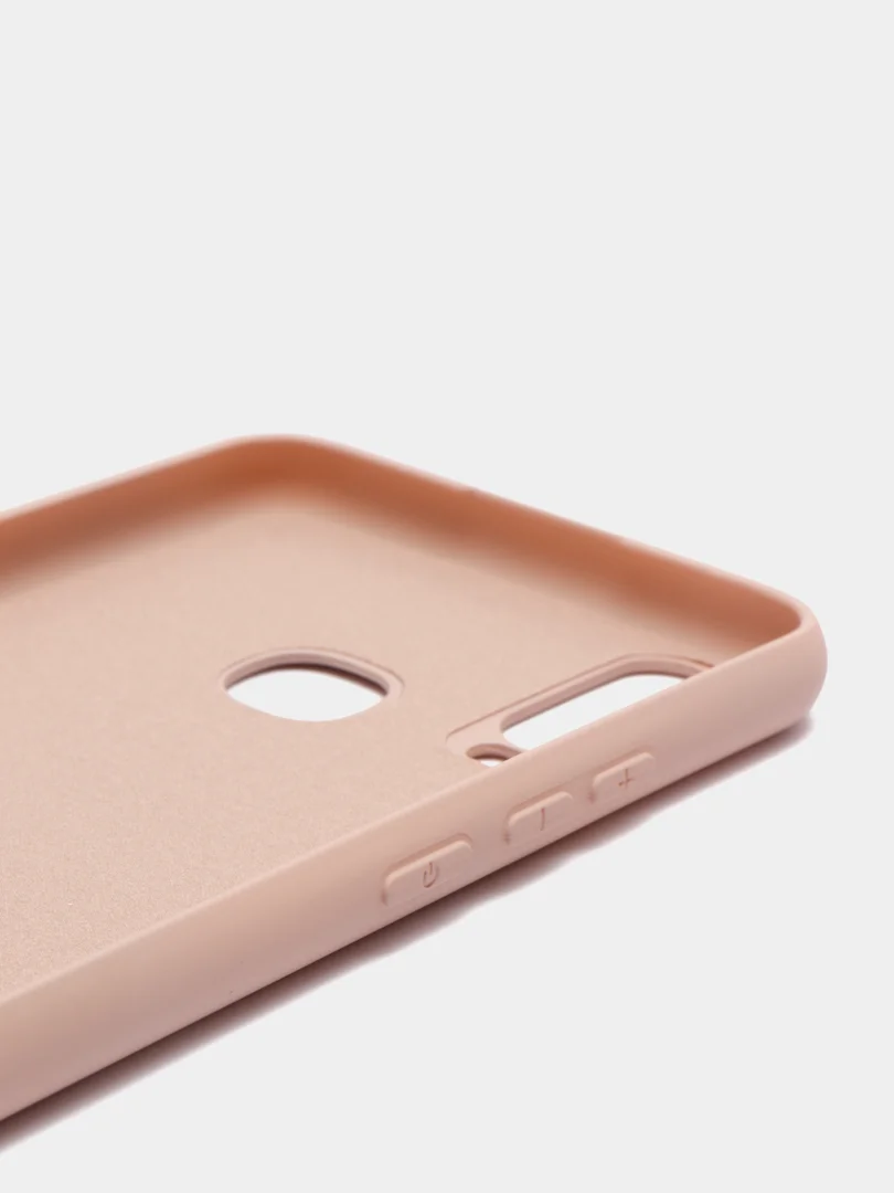 Розовый чехол с защитой камеры и бархатом внутри Vivo Y12