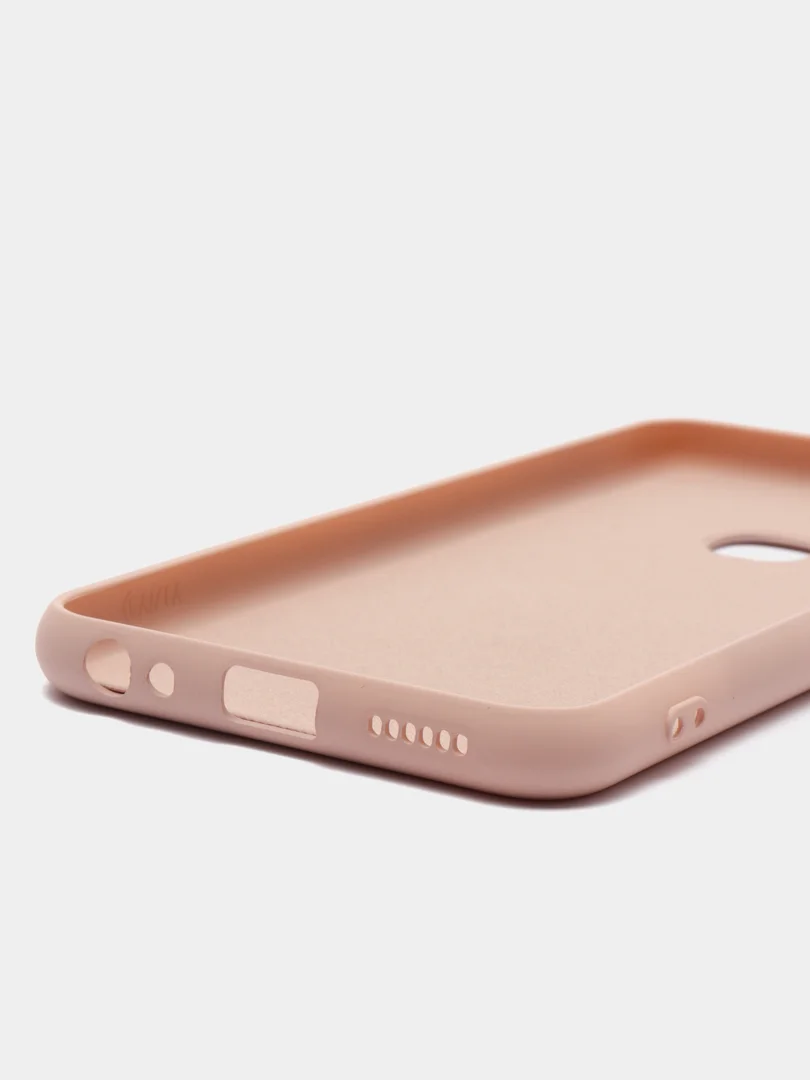 Розовый чехол с защитой камеры и бархатом внутри Vivo Y12