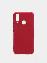 Бордовый чехол с защитой камеры и бархатом внутри Vivo Y12