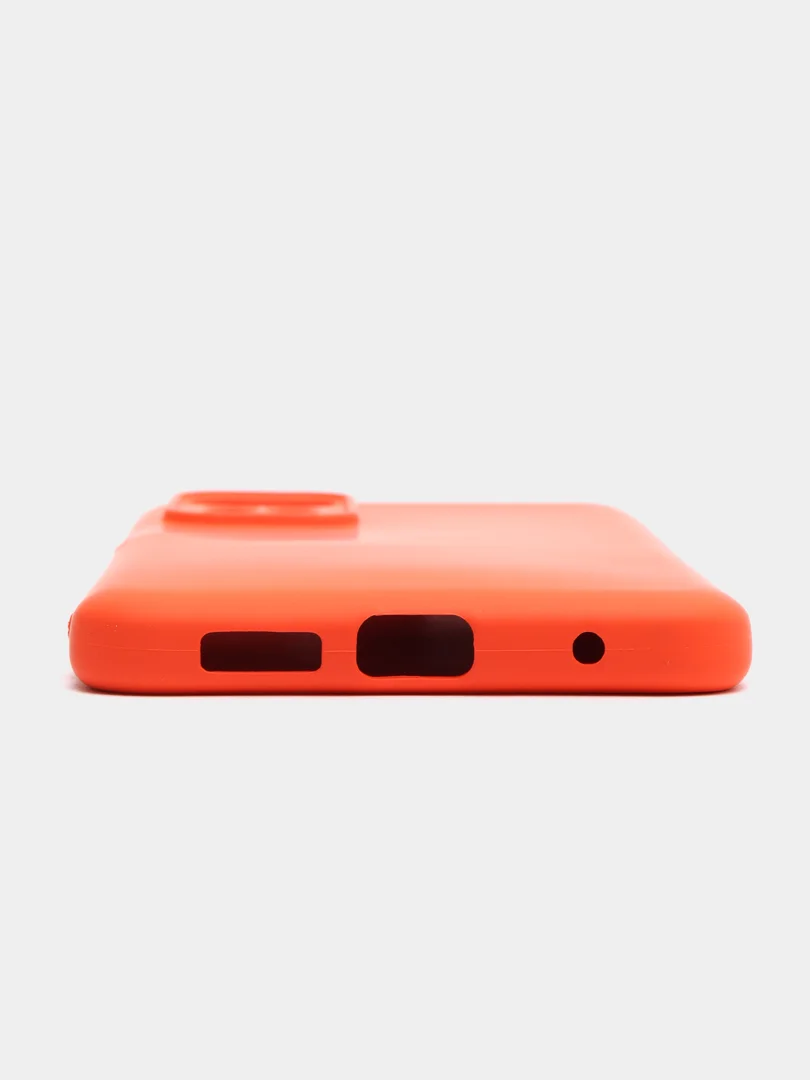 Оранжевый чехол с защитой камеры и бархатом внутри Redmi Note 11 2022 6,43 / Note 11S 2022