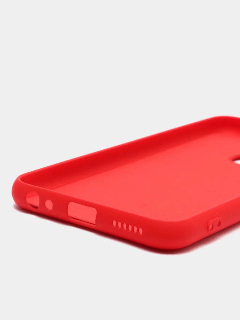 Красный чехол с защитой камеры и бархатом внутри Vivo Y12
