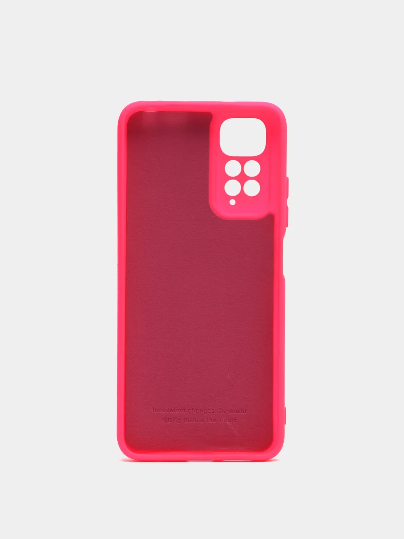 Фуксия чехол с защитой камеры и бархатом внутри Redmi Note 11 2022 6,43 / Note 11S 2022