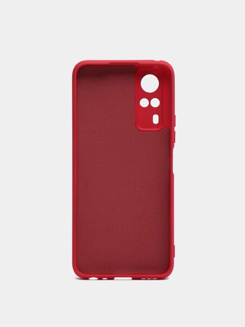 Бордовый чехол с защитой камеры и бархатом внутри Vivo Y31 / VIVO Y53S