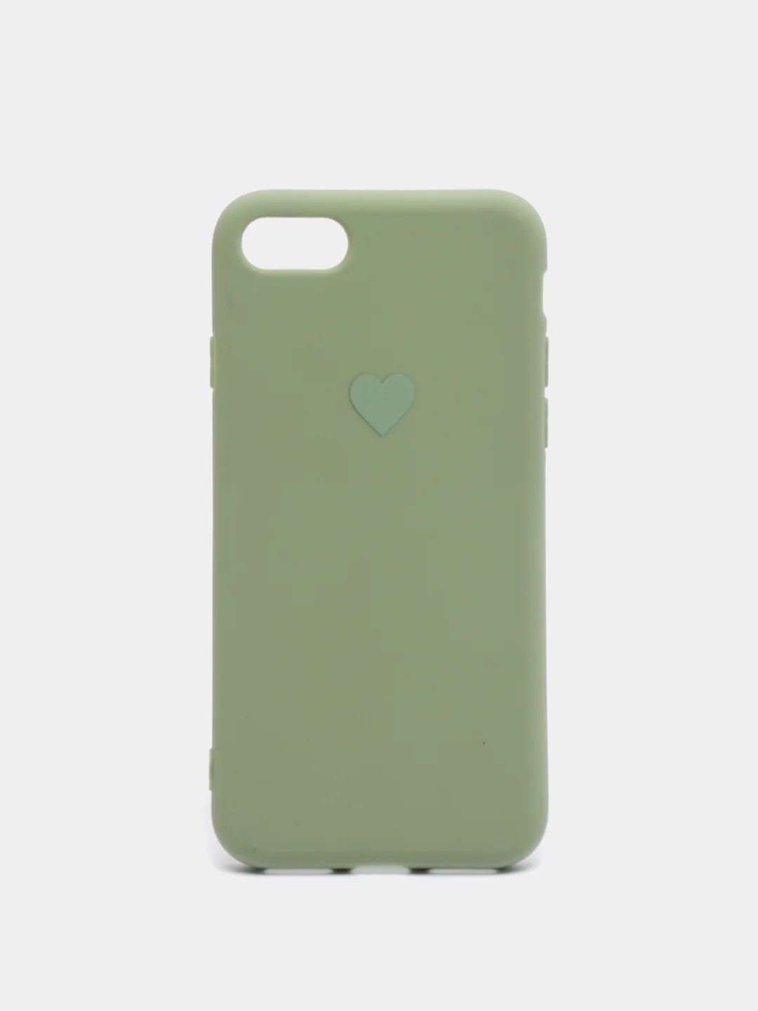 Мятный матовый чехол с сердцем на Apple iphone 11, 11Pro, 11ProMax, XS, XSMax, XR, X, 7/8Plus,7/8