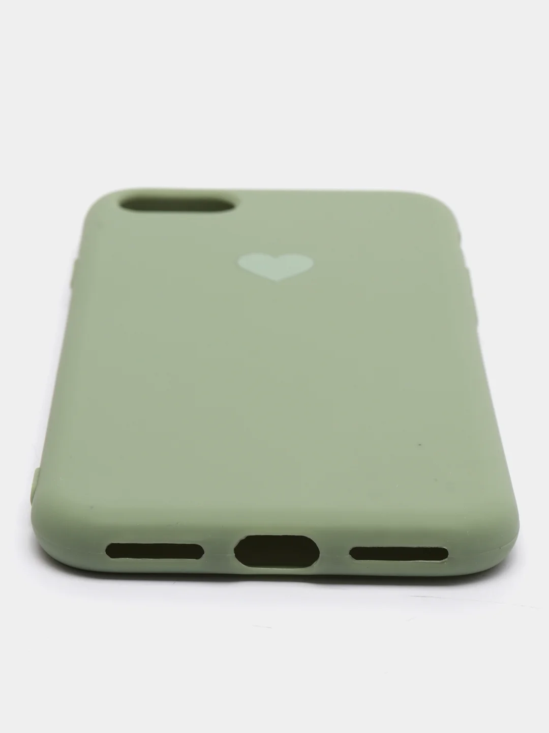 Мятный матовый чехол с сердцем на Apple iphone 11, 11Pro, 11ProMax, XS, XSMax, XR, X, 7/8Plus,7/8