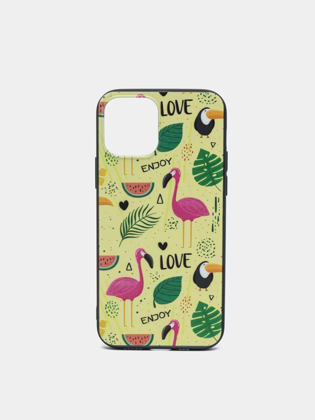 Желтый чехол с цветным принтом картинки iPhone 5S/SE/6/6S/7/8/Plus/X/XS/XR/11/12/Mini/Pro/Max