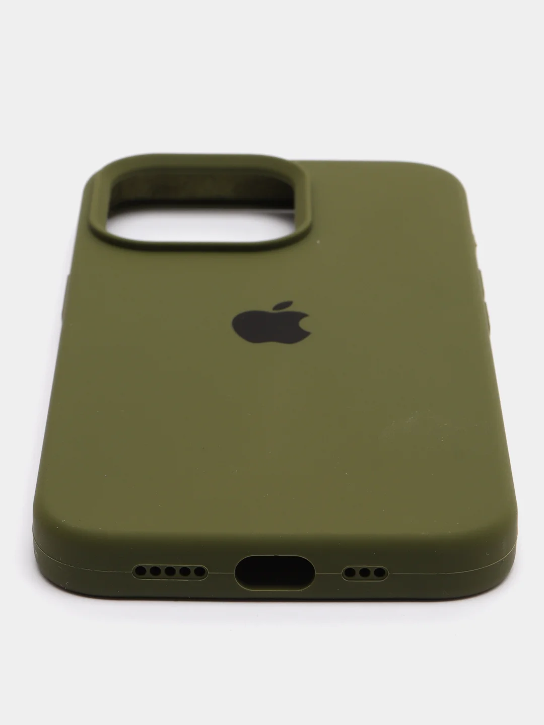 Зелёный хаки чехол Silicone Case для iPhone 13 / 14, Pro, Pro Max с закрытым низом