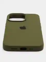 Зелёный хаки чехол Silicone Case для iPhone 13 / 14, Pro, Pro Max с закрытым низом
