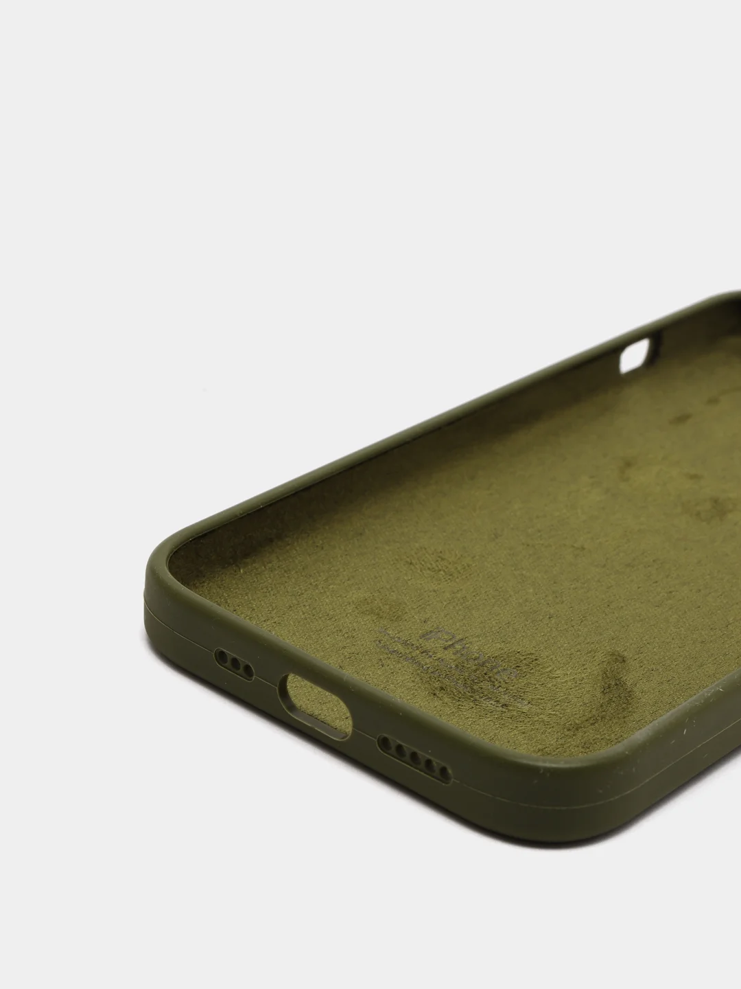 Зелёный хаки чехол Silicone Case для iPhone 13 / 14, Pro, Pro Max с закрытым низом