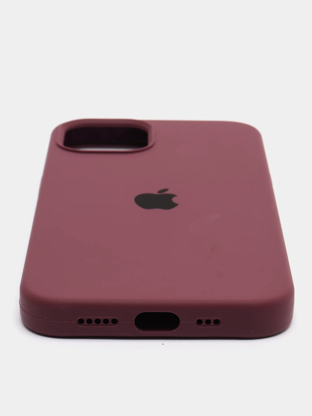 Бордовый чехол Silicone Case для iPhone 13 / 14, Pro, Pro Max с закрытым низом
