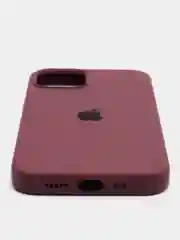 Бордовый чехол Silicone Case для iPhone 13 / 14, Pro, Pro Max с закрытым низом