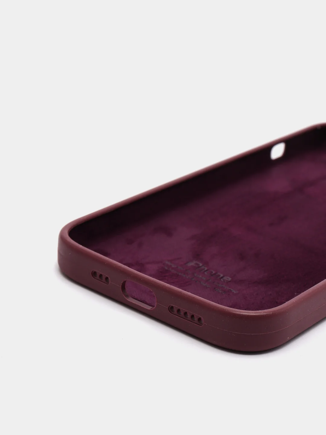 Бордовый чехол Silicone Case для iPhone 13 / 14, Pro, Pro Max с закрытым низом