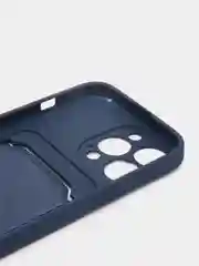 Синий чехол с карманом для карты и мягкой вставкой для iPhone 13, 13 Pro, 13 Pro Max