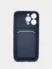Синий чехол с карманом для карты и мягкой вставкой для iPhone 13, 13 Pro, 13 Pro Max