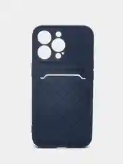Синий чехол с карманом для карты и мягкой вставкой для iPhone 13, 13 Pro, 13 Pro Max