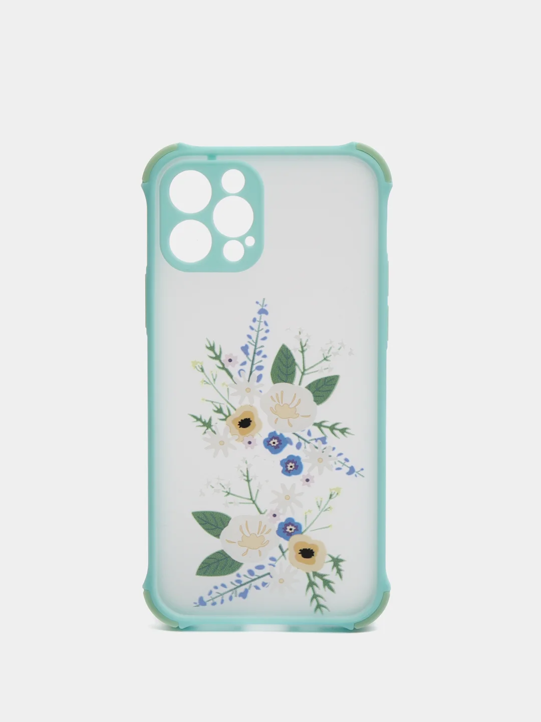 Голубой чехол с цветами для Apple iPhone 12, 12 Pro, 12 Pro Max, 12 mini , 11 , 11 Pro, 11 Pro Max